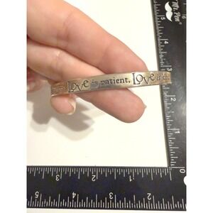 Love Is Patient Love Is Kind Bible Verse Bangle Bracelet Silver Tone Religious